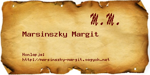 Marsinszky Margit névjegykártya